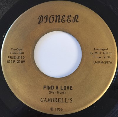 Lot 226 - GAMBRELL'S - JIVE TALK / FIND A LOVE (PIONEER - 811P-2109)