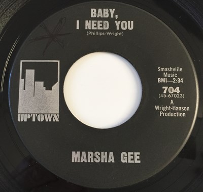 Lot 227 - MARSHA GEE - BABY, I NEED YOU 7" (UPTOWN 704)