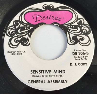 Lot 228 - GENERAL ASSEMBLY - SENSITIVE MIND C/W LOVIN' TIME 7" (DESIREE - DE106 - PROMO)