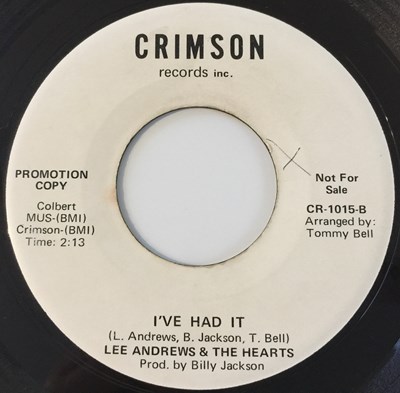 Lot 209 - LEE ANDREWS - I'VE HAD IT/ LITTLE BIRD 7" (US PROMO - CRIMSON CR-1015)