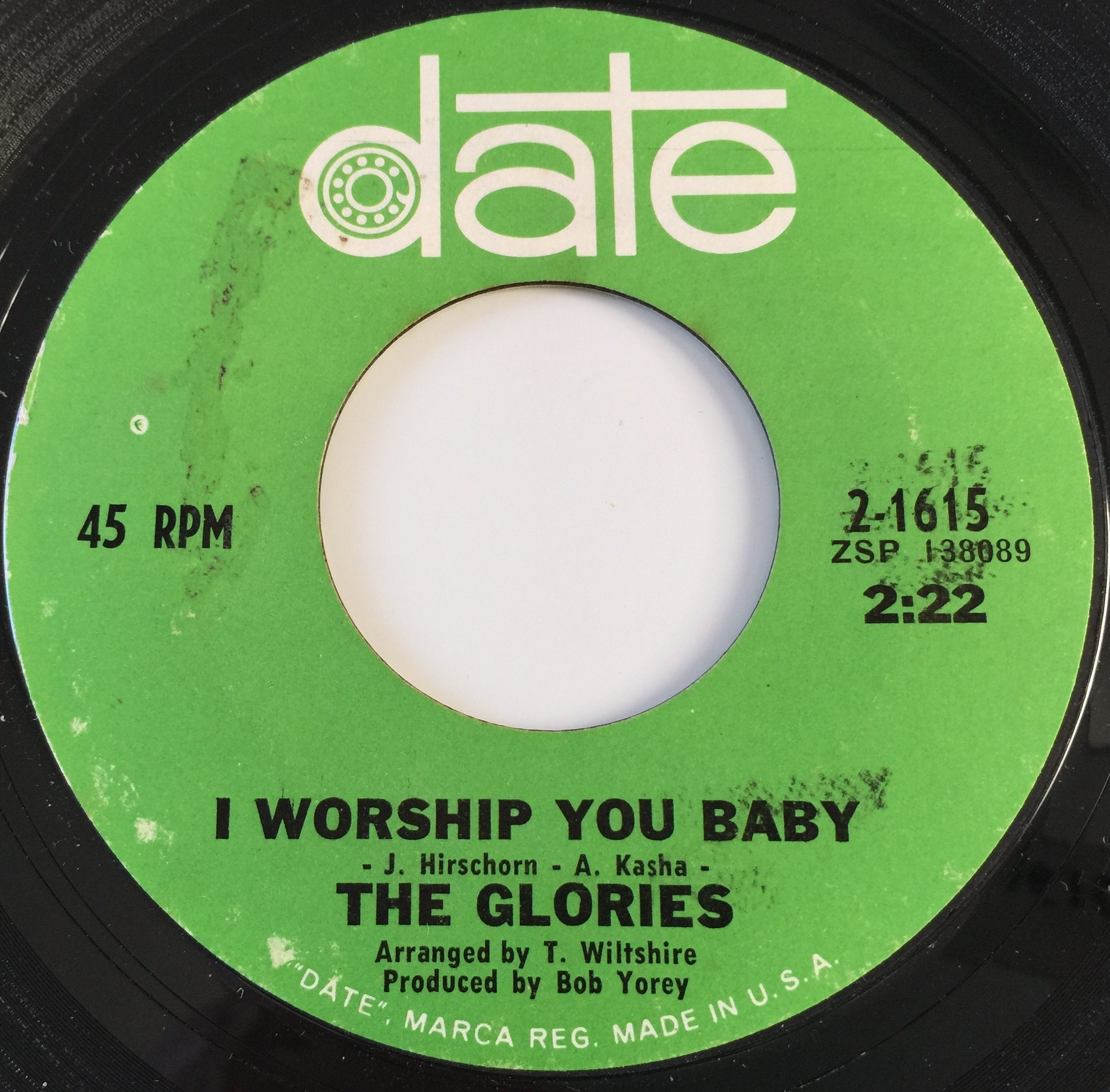 Lot 229 - THE GLORIES - I WORSHIP YOU BABY 7" (DATE