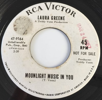 Lot 232 - LAURA GREENE - MOONLIGHT MUSIC IN YOU C/W LOVE IS STRANGE (RCA VICTOR - PROMO - 47-9164)