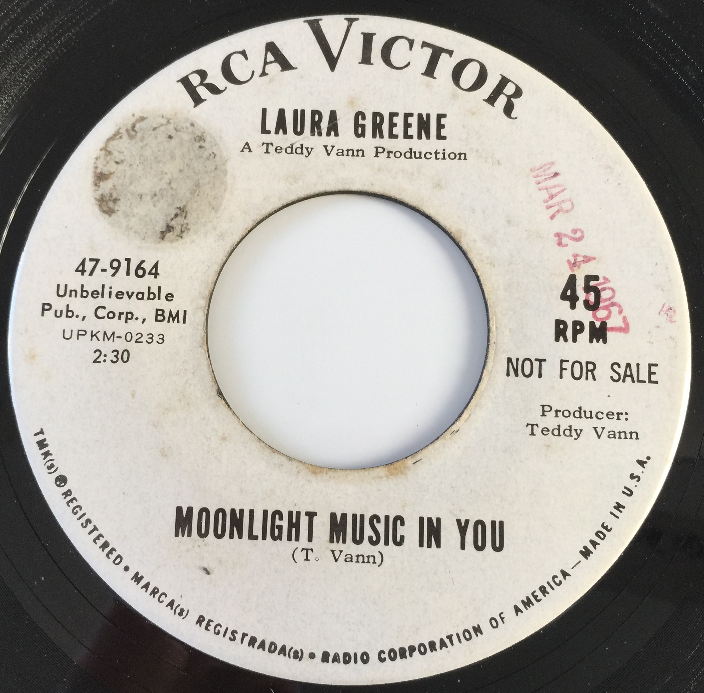 Lot 232 LAURA GREENE MOONLIGHT MUSIC IN YOU C/W Lot 232 LAURA GREENE MOONLIGHT MUSIC IN YOU C/W