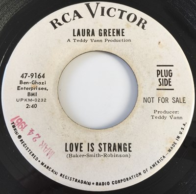 Lot 232 - LAURA GREENE - MOONLIGHT MUSIC IN YOU C/W LOVE IS STRANGE (RCA VICTOR - PROMO - 47-9164)