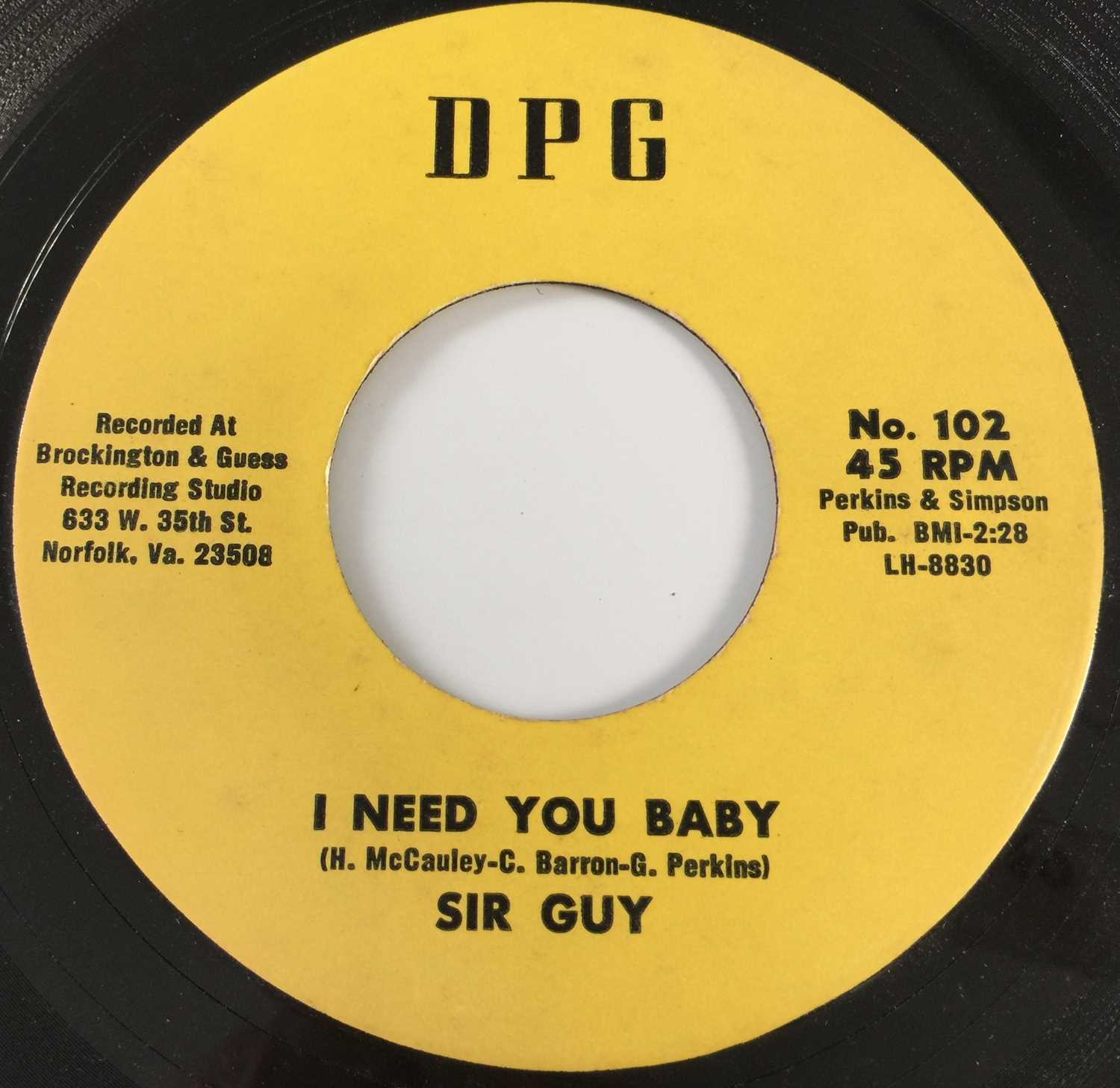 Lot 255 - RAW SOUL - GEORGIA WALK C/W SIR GUY - I NEED YOU BABY 7" (DPG No. 102)