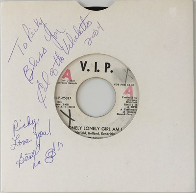 Lot 248 - THE VELVELETTES - LONELY LONELY GIRL AM I 7" (SIGNED US PROMO - VIP 25017)