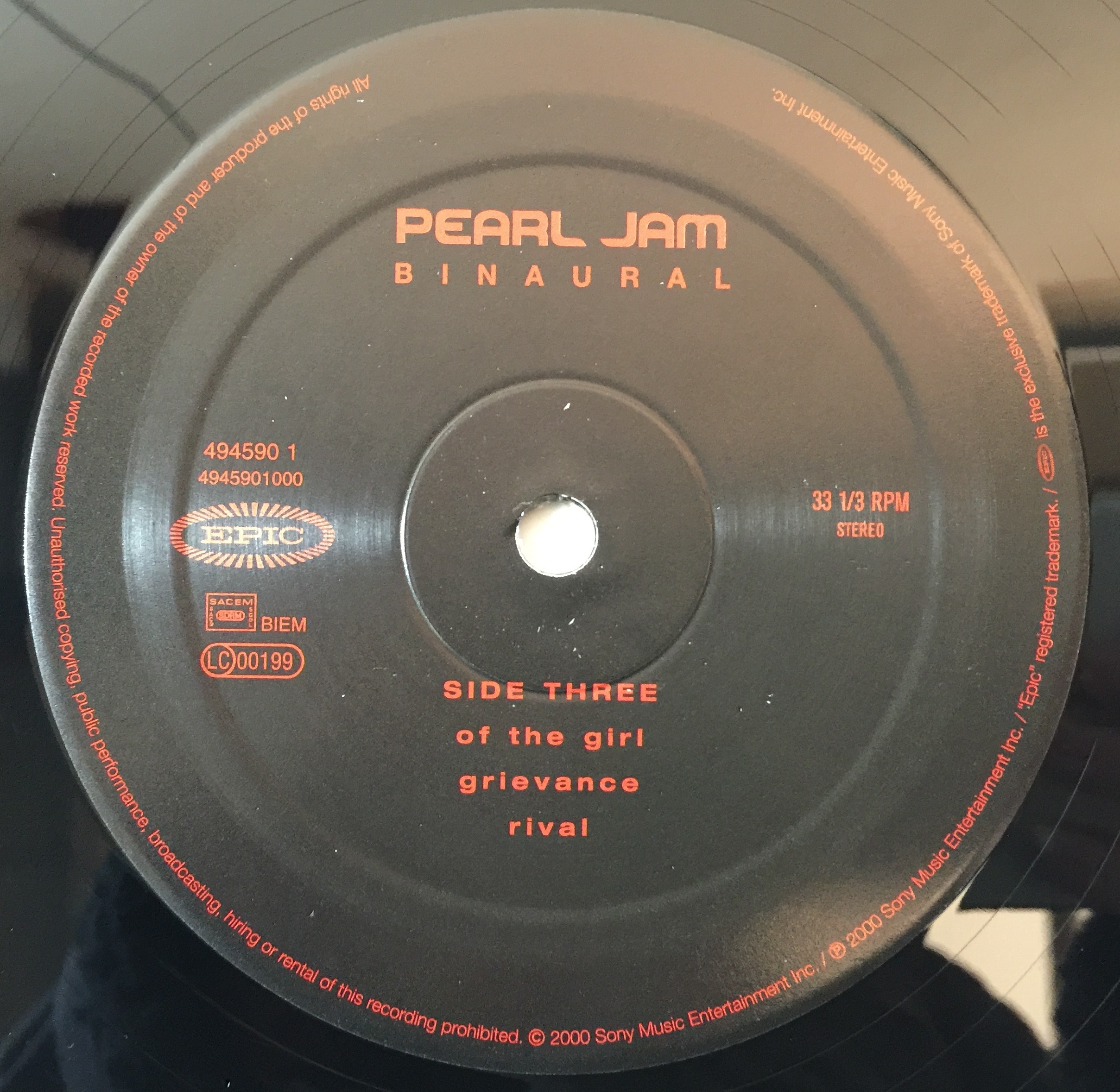 pearl jam binaural songs samples