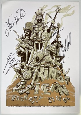 Lot 276 - KINGS OF LEON - A FULLY SIGNED 2004 CONCERT POSTER.