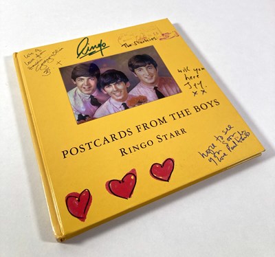 Lot 133 - THE BEATLES - RINGO STARR SIGNED COPY OF POSTCARDS FROM THE BOYS.