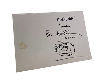 Lot 135 - THE BEATLES - SIGNATURE AND DOODLE BY PAUL MCCARTNEY.