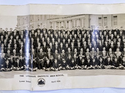 Lot 153 - THE BEATLES - ORIGINAL LIVERPOOL INSTITUTE SCHOOL PHOTOGRAPH 1956 - PAUL MCCARTNEY / GEORGE HARRISON.