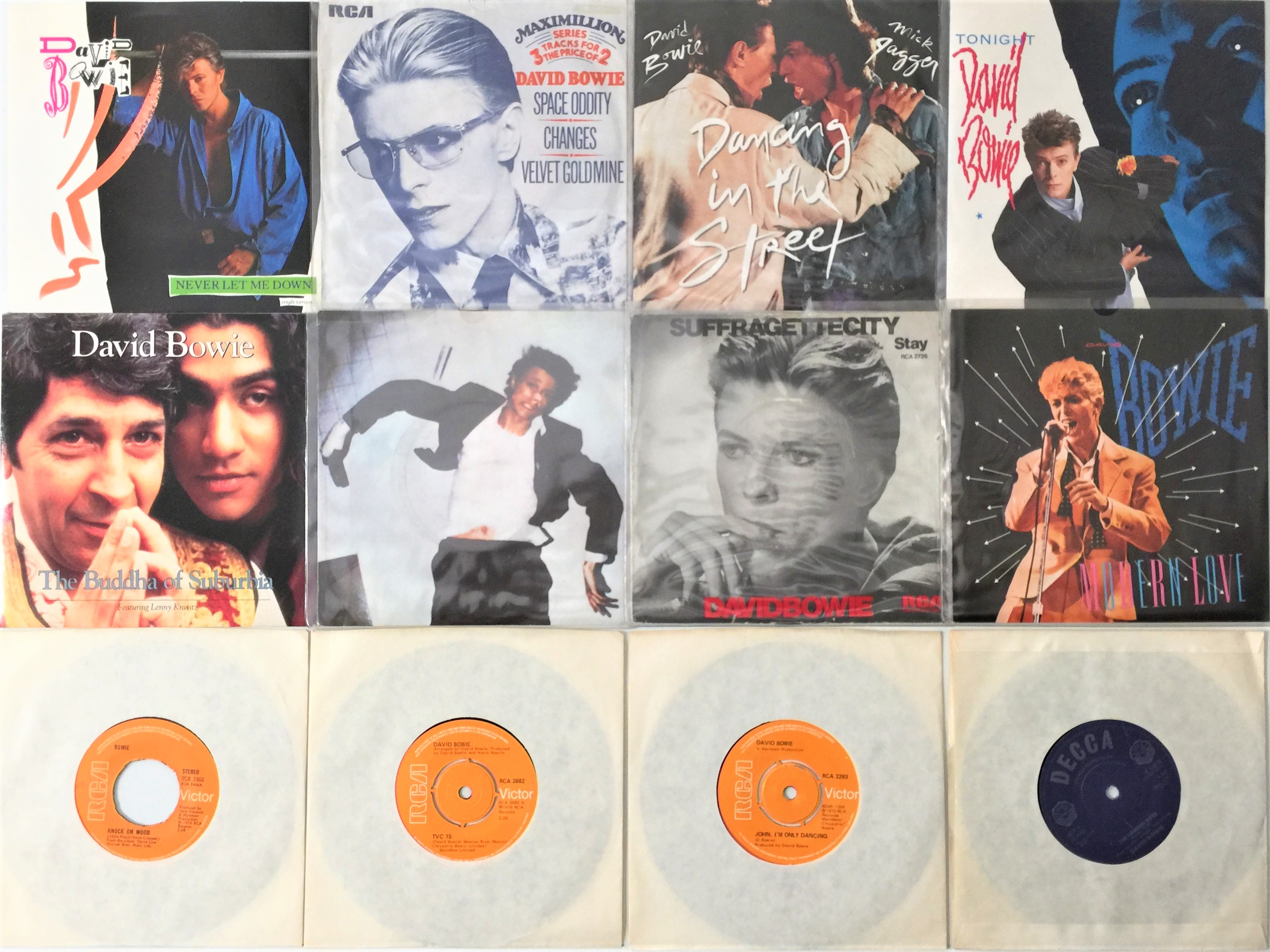 Lot 608 DAVID BOWIE 7" COLLECTION PLUS CDs
