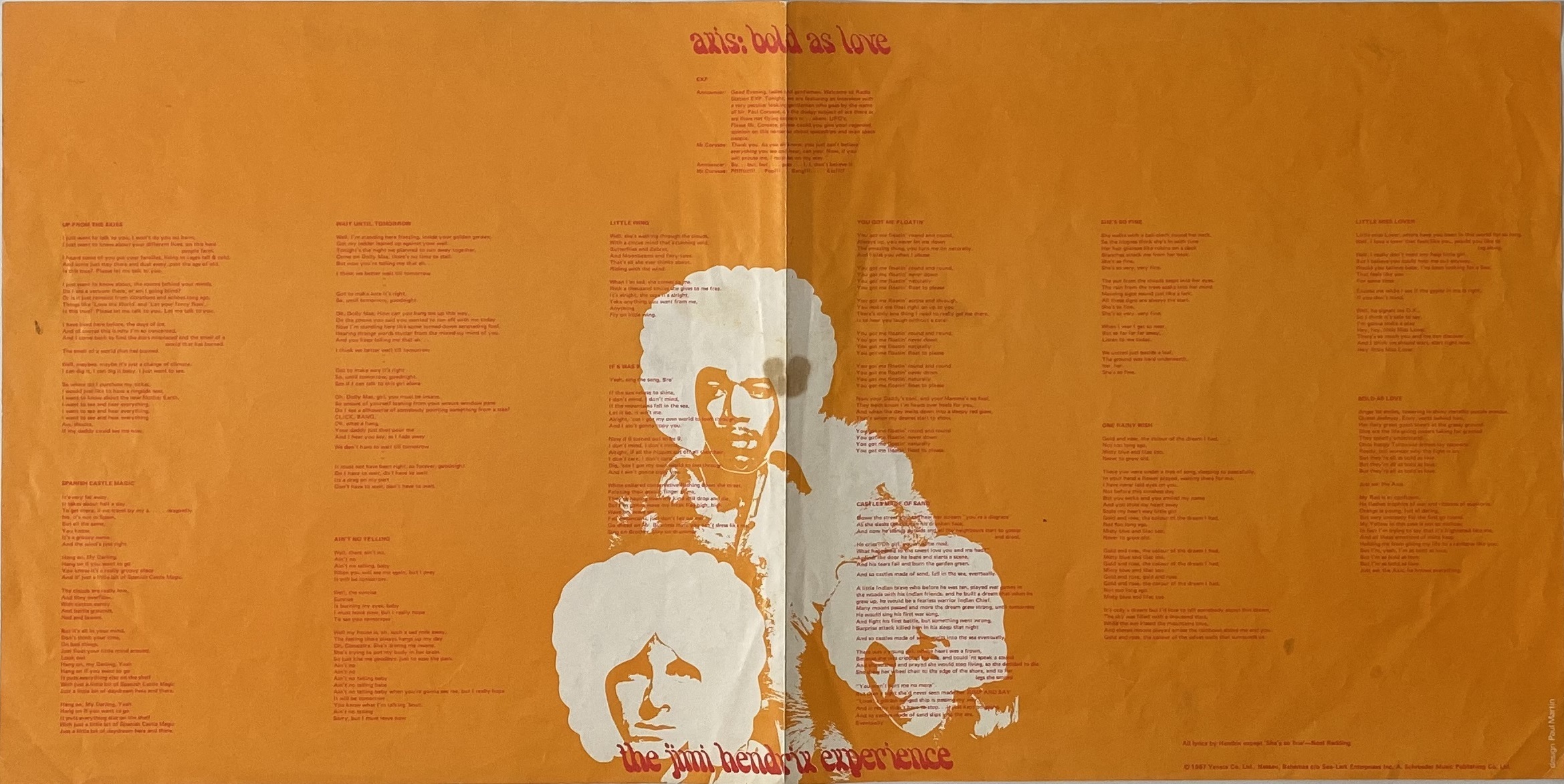 Lot 617 JIMI HENDRIX AXIS BOLD AS LOVE LP