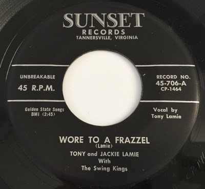 Lot 2 - TONY AND JACKIE LAMIE - WORE TO A FRAZZEL 7" (US ROCKABILLY - SUNSET 45-706)
