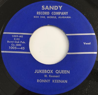 Lot 10 - RONNY KEENAN - JUKEBOX QUEEN/ STOP SIGN ON YOUR HEART 7" (US ROCK N ROLL - SANDY RECORDS 1005-45)