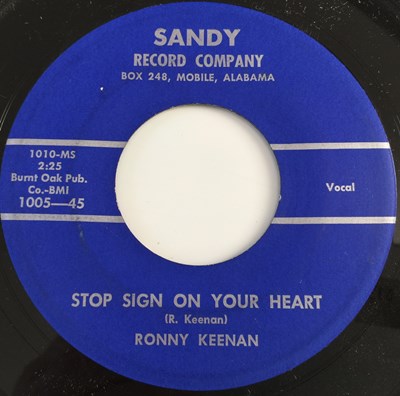 Lot 10 - RONNY KEENAN - JUKEBOX QUEEN/ STOP SIGN ON YOUR HEART 7" (US ROCK N ROLL - SANDY RECORDS 1005-45)