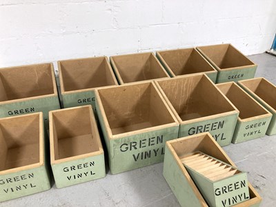 Lot 600 - 13 WOODEN RECORD DISPLAY BOXES.