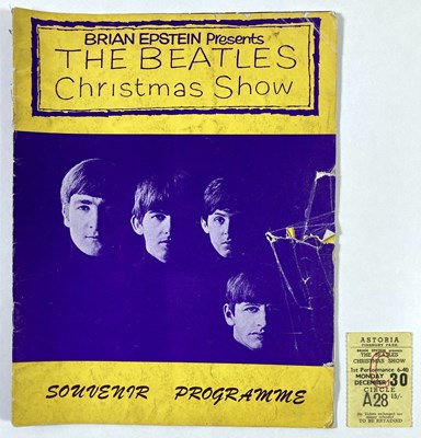 Lot 107 - THE BEATLES - 1964 CHRISTMAS SHOW PROGRAMME AND TICKET.
