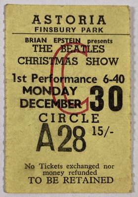 Lot 107 - THE BEATLES - 1964 CHRISTMAS SHOW PROGRAMME AND TICKET.