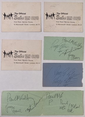Lot 157 - THE BEATLES - COLLECTION OF AUTOGRAPH SETS BY NEIL ASPINALL - COLLECTED BACKSTAGE AT BEATLES CONCERTS.
