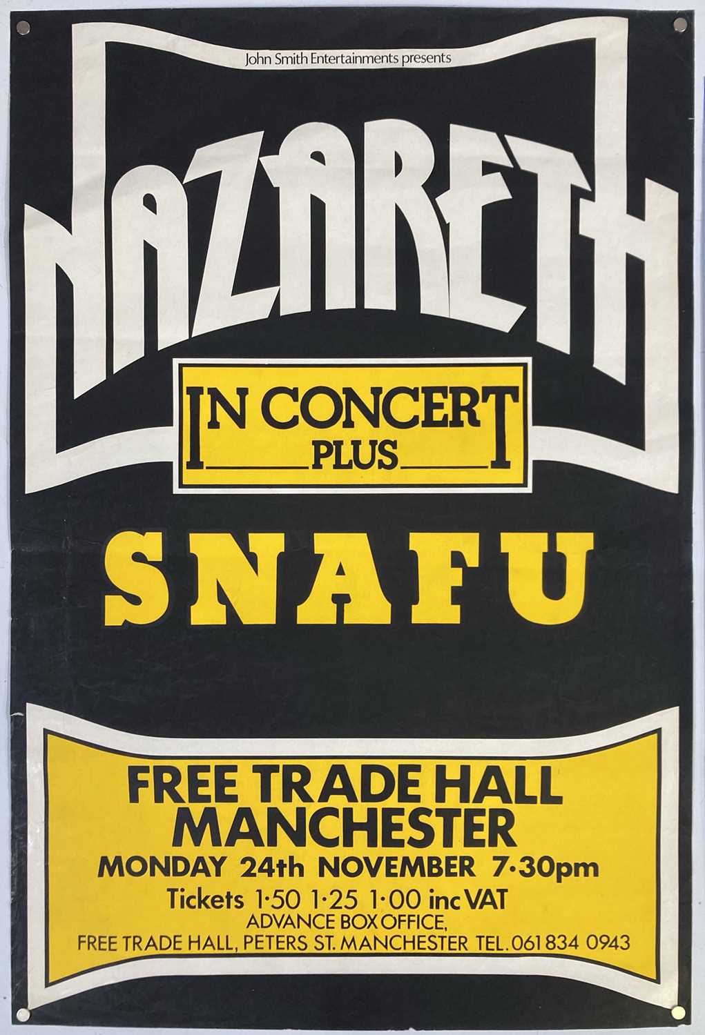 Lot 155 NAZARETH 1970S CONCERT POSTERS.