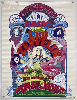 Lot 156 - LED ZEPPELIN 1971 ELECTRIC MAGIC EMPIRE POOL WEMBLEY ORIGINAL POSTER.