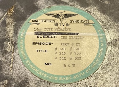 Lot 127 - KING FEATURES BEATLES SHOW FILM REEL & CAN PLUS FILM STRIPS & 8MM FILM.