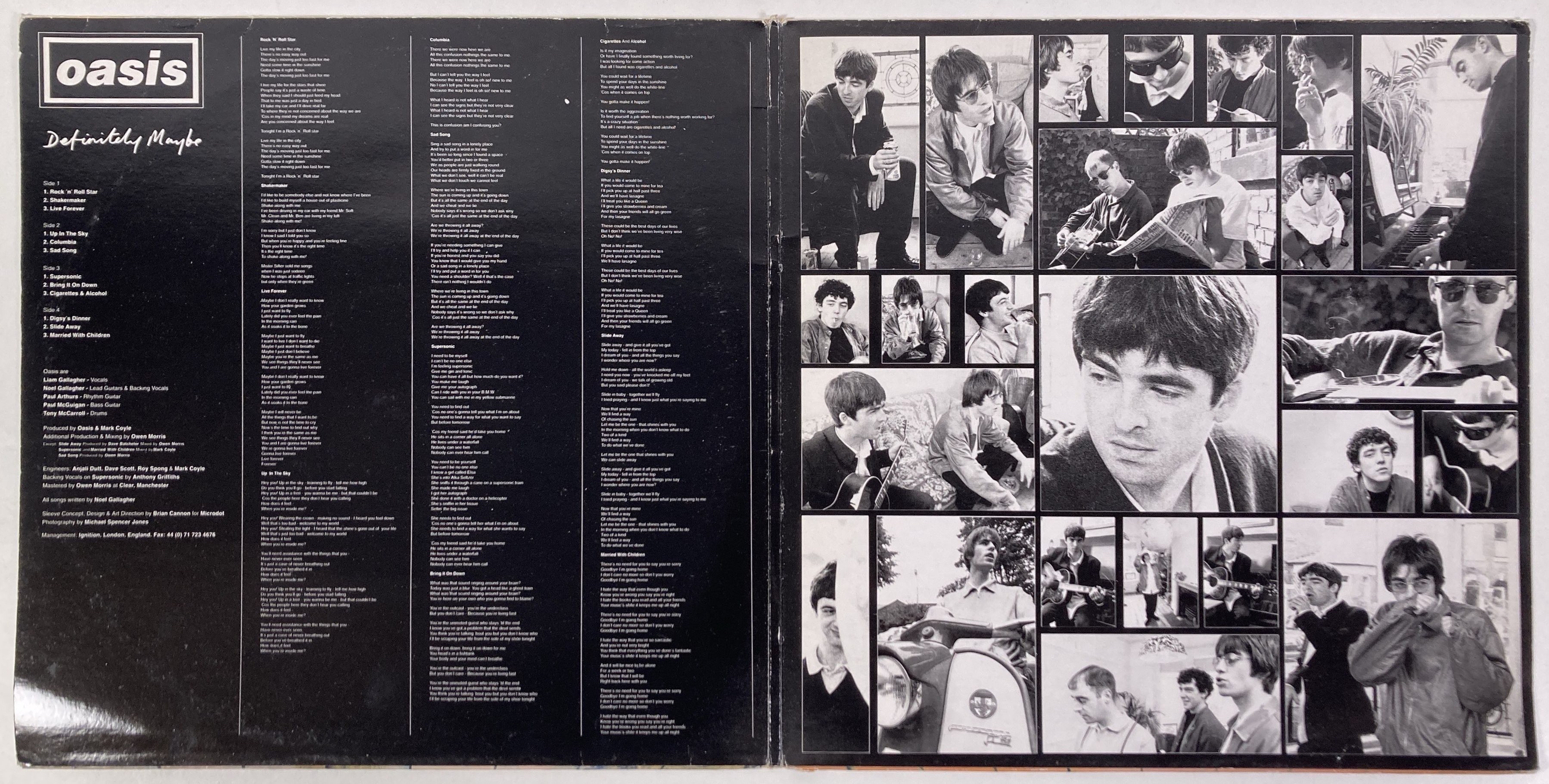 Lot 474 - OASIS - SIGNED DEFINITELY MAYBE LP.