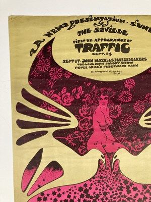 Lot 158 - TRAFFIC - AN ORIGINAL 1967 POSTER FOR THE SAVILLE THEATRE, DESIGN BY HAPSHASH AND THE COLOURED COAT.