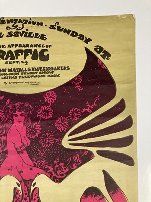 Lot 158 - TRAFFIC - AN ORIGINAL 1967 POSTER FOR THE SAVILLE THEATRE, DESIGN BY HAPSHASH AND THE COLOURED COAT.