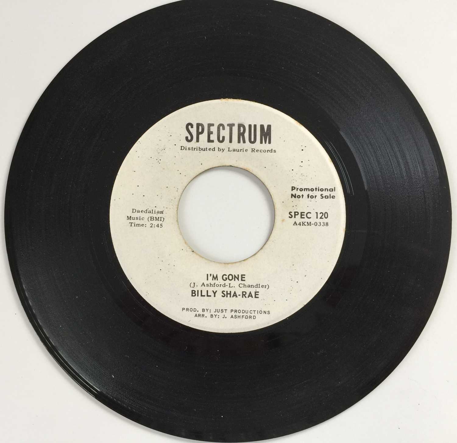 Lot 123 - BILLY SHA-RAE - I'M GONE/ LET'S DO IT AGAIN 7" (US PROMO - SPECTRUM SPEC 120)