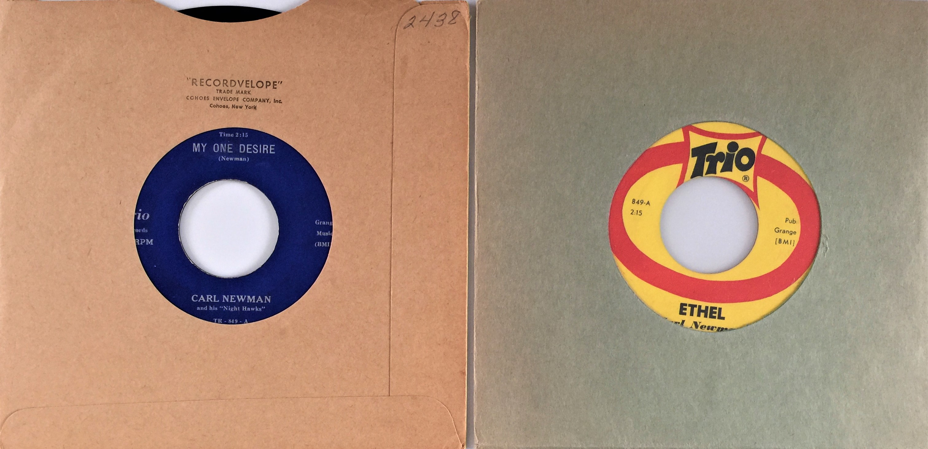 Lot 67 TRIO RECORDS CARL NEWMAN 7" PACK