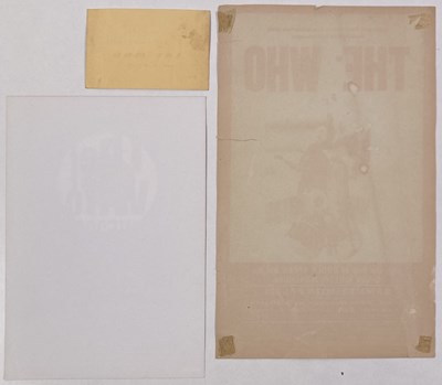 Lot 124 - THE WHO - ORIGINAL 1970 HANDBILL AND 1966 TICKET.