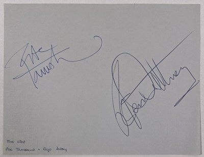 Lot 279 - THE WHO - PETE TOWNSHEND / ROGER DALTREY SIGNED PAGE.