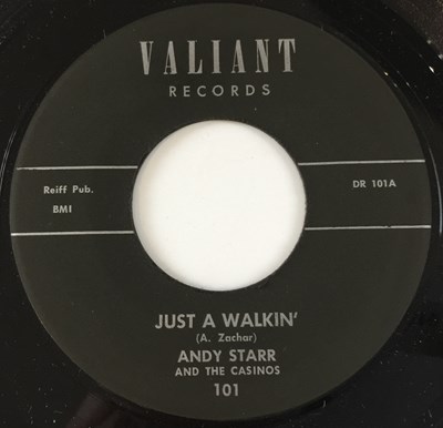 Lot 90 - ANDY STARR - JUST A WALKIN' 7" (VALIANT RECORDS - DR 101)