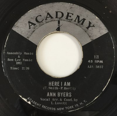 Lot 181 - ANN BYERS - HERE I AM/ IF YOU WANT TO KEEP YOUR MAN 7" (US NORTHERN - ACADEMY 111)