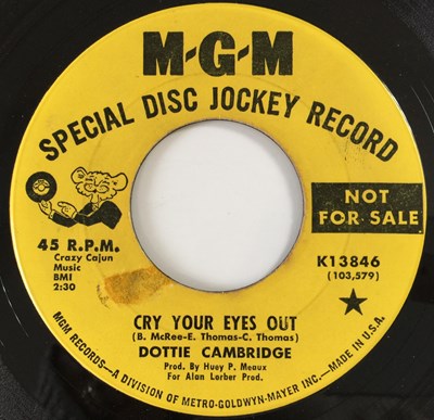 Lot 182 - DOTTIE CAMBRIDGE - CRY YOUR EYES OUT 7" (US PROMO - MGM K13846)