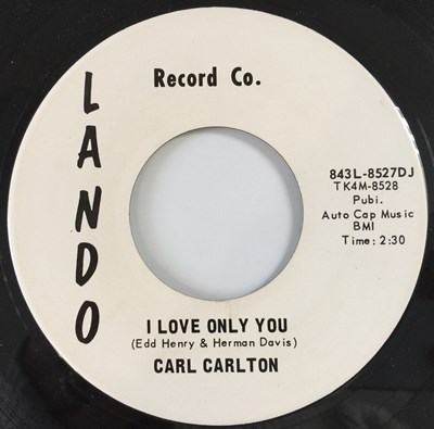 Lot 185 - CARL CARLTON - SO WHAT/ I LOVE ONLY YOU 7" (US PROMO - LANDO 843L-8527DJ)