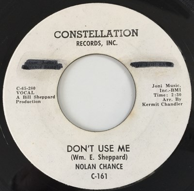 Lot 194 - NOLAN CHANCE - JUST LIKE THE WEATHER/ DON'T USE ME 7" (US PROMO - CONSTELLATION C-161)