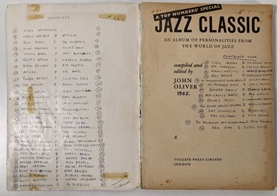 Lot 282 - JAZZ EPHEMERA C 1950/60s - MULTI-SIGNED BOOK - LOUIS ARMSTRONG AND MANY MORE.