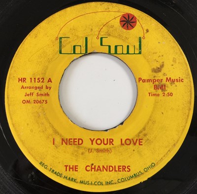 Lot 198 - THE CHANDLERS - YOUR LOVE MAKES ME LONELY 7" (US NORTHERN - COL SOUL HR 1152)