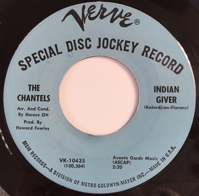 Lot 265 - THE CHANTELS - INDIAN GIVER/ IT'S JUST ME 7" (US PROMO - VERVE VK-10435)