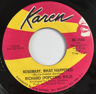 Lot 266 - RICHARD "POPCORN" WYLIE - ROSEMARY WHAT HAPPENED 7" (US NORTHERN - KAREN 45-1542)