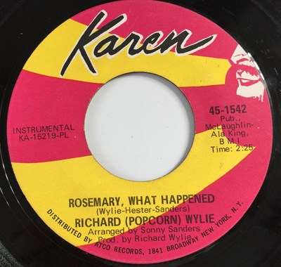 Lot 266 - RICHARD "POPCORN" WYLIE - ROSEMARY WHAT HAPPENED 7" (US NORTHERN - KAREN 45-1542)