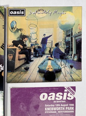 Lot 486 - OASIS - PROGRAMME / TICKETS /  SIGNED PAGE.