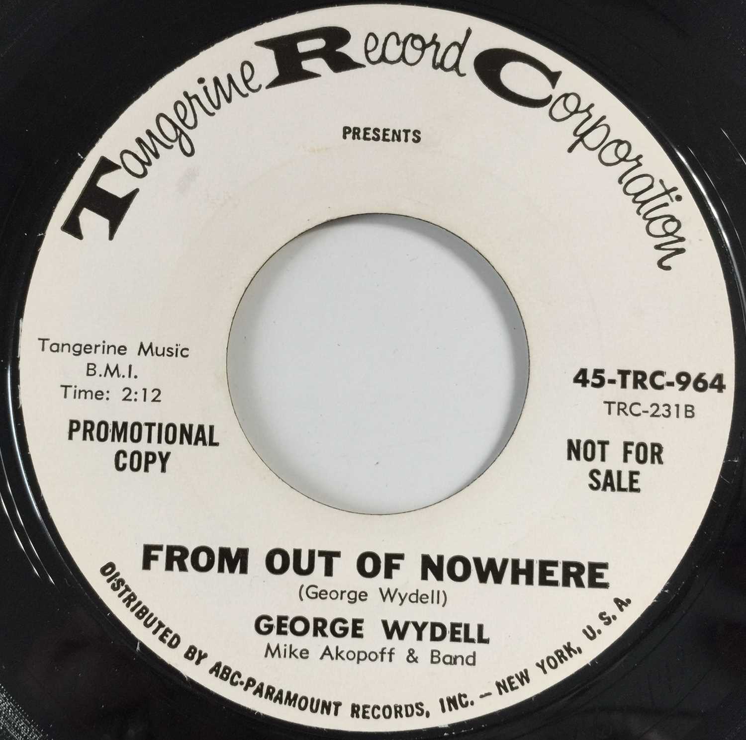 Lot 267 - GEORGE WYDELL - FROM OUT OF NOWHERE 7" (US PROMO - TANGERINE 45-TRC-964)