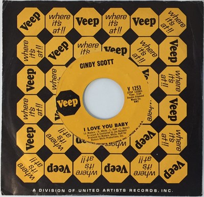 Lot 104 - CINDY SCOTT - I LOVE YOU BABY / IN YOUR SPARE TIME 7" (V 1253)