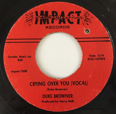 Lot 278 - DUKE BROWNER - CRYING OVER YOU (VOCAL)/ INSTRUMENTAL 7" (US NORTHERN - IMPACT 1008)