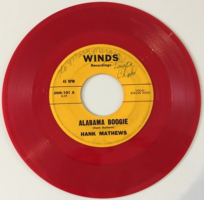 Lot 123 - HANK MATTHEWS - ALABAMA BOOGIE (WINDS RECORDINGS - JHM-101)