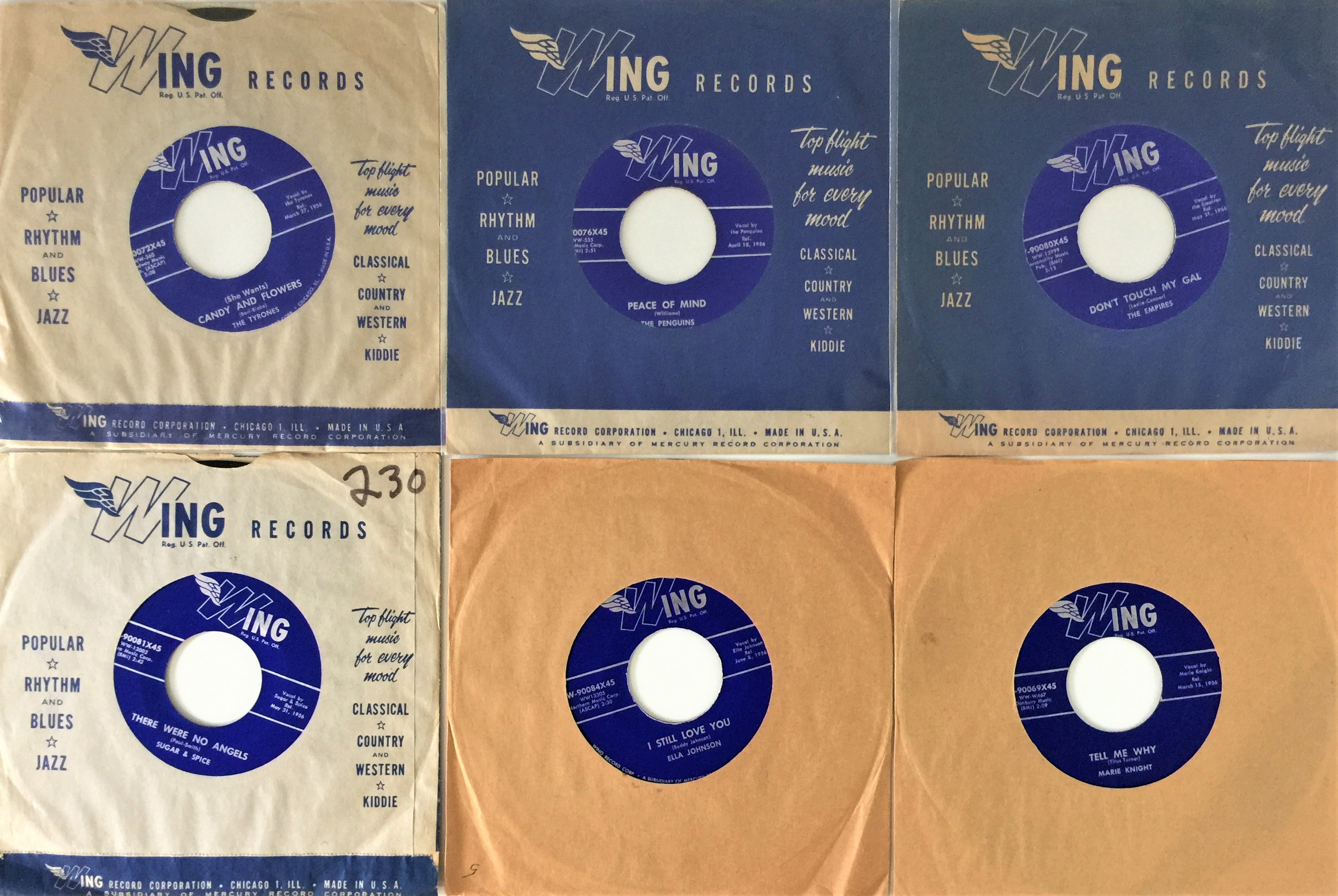 Wing Record Label Lot 132 - WING - 7